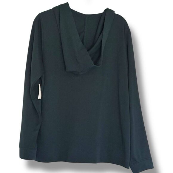 Old Navy Women’s Cross Front French Terry Hoodie M NWT Blue Relaxed Fit - Picture 2 of 8